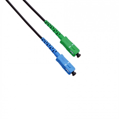 Fiber optic patch cord FTTH SC/UPC-SC/APC Black LSZH, Singlemode G.652.D (SM), Simplex, 225 m