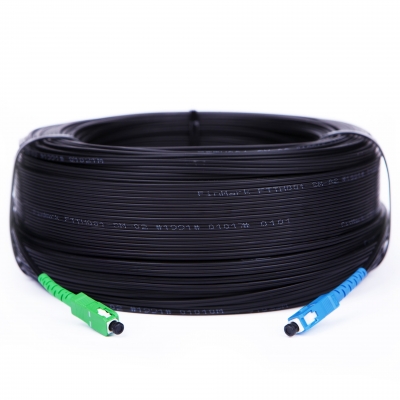 Fiber optic patch cord FTTH SC/UPC-SC/APC Black LSZH, Singlemode G.652.D (SM), Simplex, 225 m