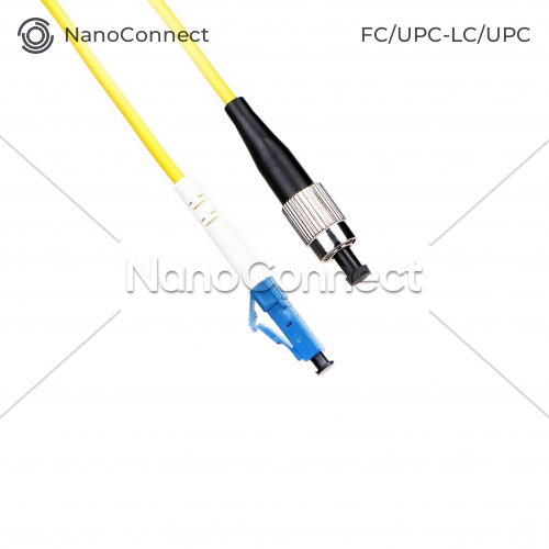 Fiber optic patch cord FC/UPC-LC/UPC Yellow LSZH, Singlemode G.652.D (SM), Simplex, 3mm - 15 m