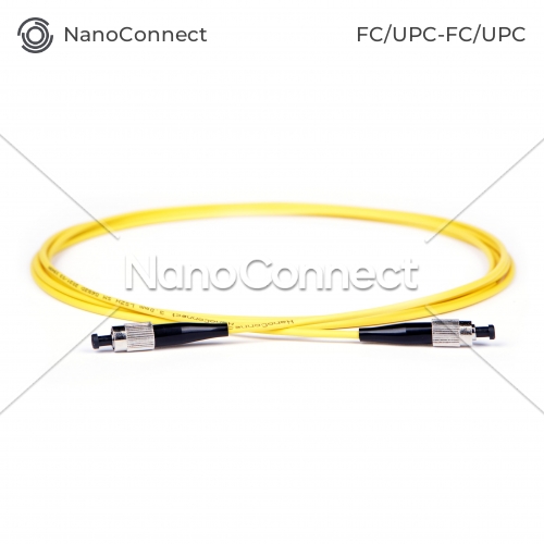 Fiber optic patch cord FC/UPC-FC/UPC Yellow LSZH, Singlemode G.652.D (SM), Simplex, 3mm - 1 m