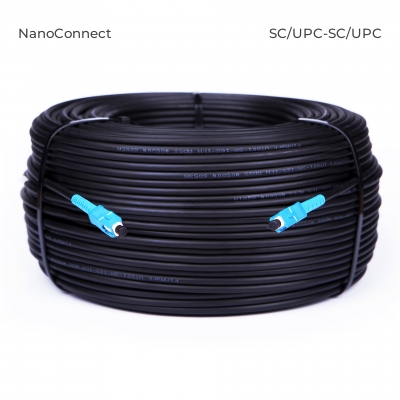 Outdoor Self-Supporting patch cord ADSS SC/UPC-SC/UPC Black HDPE, Singlemode G.652.D (SM), Simplex, 4,4mm - 100 m