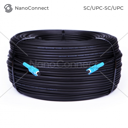 Outdoor Self-Supporting patch cord ADSS SC/UPC-SC/UPC Black HDPE, Singlemode G.652.D (SM), Simplex, 4,4mm - 250 m