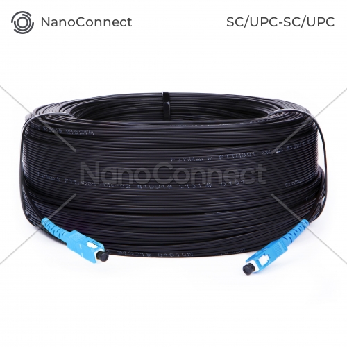 Fiber optic patch cord FTTH SC/UPC-SC/UPC Black LSZH, Singlemode G.652.D (SM), Simplex, 25 m