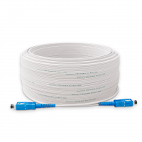 Fiber optic patch cord FTTH ADSS SC/UPC-SC/UPC White LSZH, Singlemode G.657.А2 (SM), Simplex, 150 m