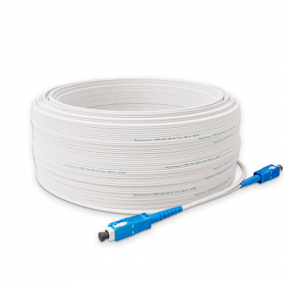 Fiber optic patch cord FTTH ADSS SC/UPC-SC/UPC White LSZH, Singlemode G.657.А2 (SM), Simplex, 225 m