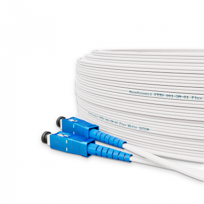 Fiber optic patch cord FTTH ADSS SC/UPC-SC/UPC White LSZH, Singlemode G.657.А2 (SM), Simplex, 50 m