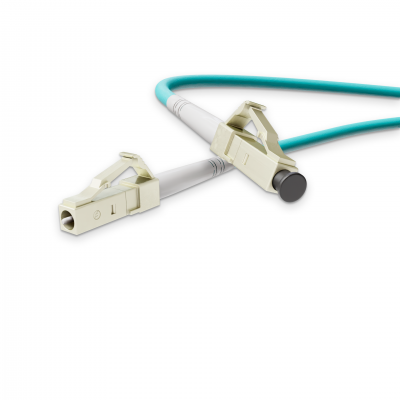 Optical patch cord NanoConnect LC/UPC-LC/UPC Turquoise LSZH, Multimode OM3 (MM), Simplex, 2mm - 15m