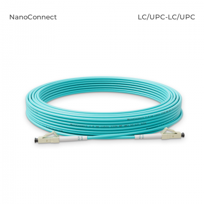 Fiber optic patch cord LC/UPC-LC/UPC Turquoise LSZH, Multimode OM3 (MM), Simplex, 2mm - 15 m