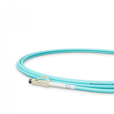 Optical patch cord NanoConnect LC/UPC-LC/UPC Turquoise LSZH, Multimode OM3 (MM), Simplex, 2mm - 2m