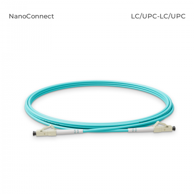 Fiber optic patch cord LC/UPC-LC/UPC Turquoise LSZH, Multimode OM3 (MM), Simplex, 2mm - 3 m