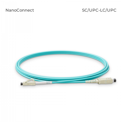 Fiber optic patch cord SC/UPC-LC/UPC Turquoise LSZH, Multimode OM3 (MM), Simplex, 2mm - 3 m