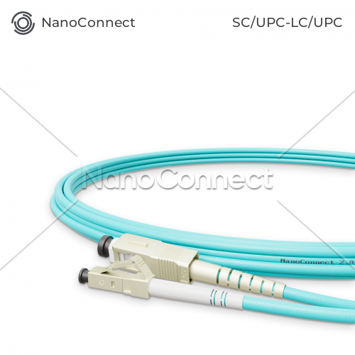 Optical Patch Cord NanoConnect SC/UPC-LC/UPC Turquoise LSZH, Multimode OM3 (MM), Simplex, 2mm - 5m