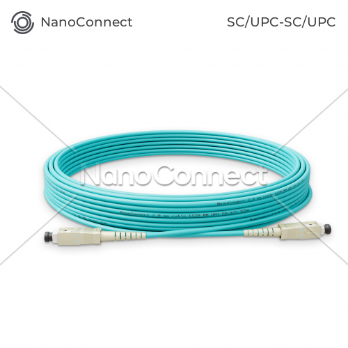 Патч-корд оптичний NanoConnect SC/UPC-SC/UPC Бірюзовий LSZH, Multimode OM3 (MM), Simplex, 2мм - 10 м