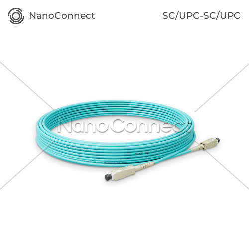 Optical patch cord NanoConnect SC/UPC-SC/UPC Turquoise LSZH, Multimode OM3 (MM), Simplex, 2mm - 10m