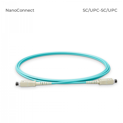 Fiber optic patch cord SC/UPC-SC/UPC Turquoise LSZH, Multimode OM3 (MM), Simplex, 2mm - 1 m