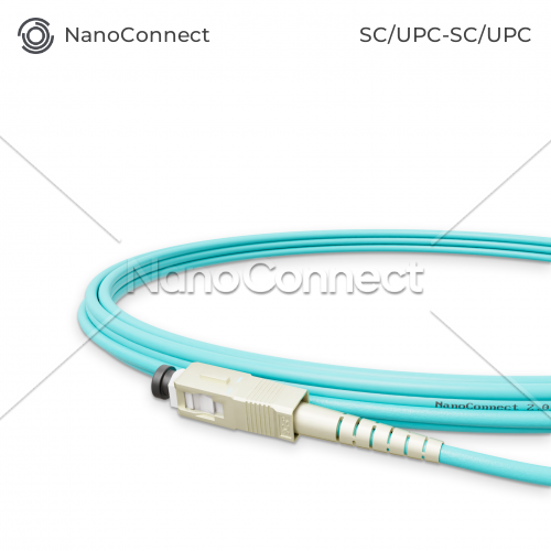 Optical patch cord NanoConnect SC/UPC-SC/UPC Turquoise LSZH, Multimode OM3 (MM), Simplex, 2mm - 5m