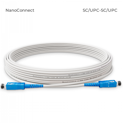 Патч-корд оптичний SC/UPC-SC/UPC Білий LSZH, Singlemode G.657.А2 (SM) Flex, Simplex, 3мм - 15 м