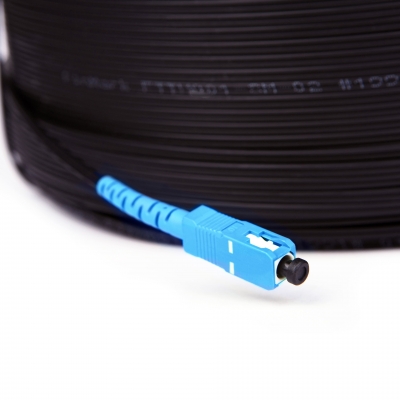 Fiber optic patch cord FTTH ADSS SC/UPC-SC/UPC Black LSZH, Singlemode G.652.D (SM), Simplex, 75 m