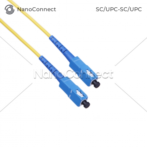 Патч-корд оптичний SC/UPC-SC/UPC Жовтий LSZH, Singlemode G.652.D (SM), Simplex, 3мм - 5 м