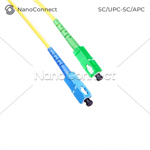 Патч-корд оптичний SC/UPC-SC/APC Жовтий LSZH, Singlemode G.652.D (SM), Simplex, 3мм - 15 м