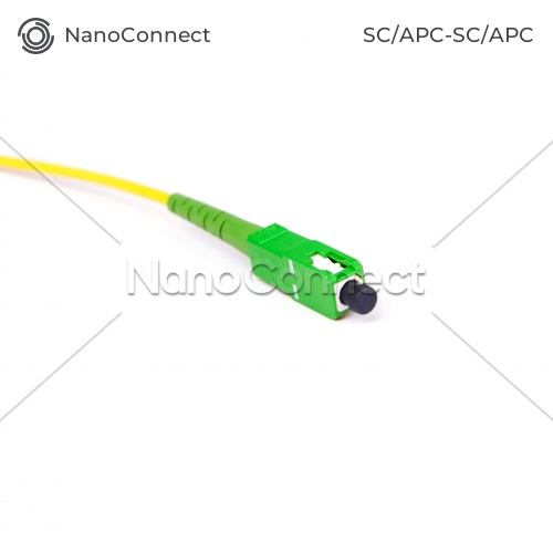 Fiber optic patch cord SC/APC-SC/APC Yellow LSZH, Singlemode G.652.D (SM), Simplex, 3mm - 5 m