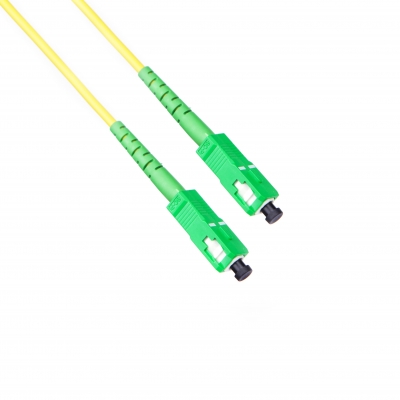 Fiber optic patch cord SC/APC-SC/APC Yellow LSZH, Singlemode G.652.D (SM), Simplex, 3mm - 3 m