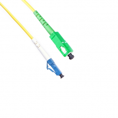 Fiber optic patch cord SC/APC-LC/UPC Yellow LSZH, Singlemode G.652.D (SM), Simplex, 3mm - 10 m