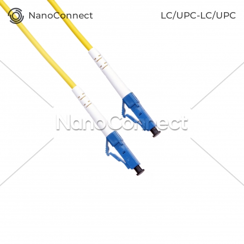 Fiber optic patch cord LC/UPC-LC/UPC Yellow LSZH, Singlemode G.652.D (SM), Simplex, 3mm - 15 m