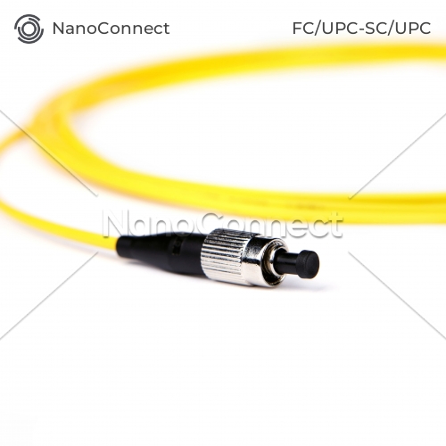 Патч-корд оптичний FC/UPC-SC/UPC Жовтий LSZH, Singlemode G.652.D (SM), Simplex, 3мм - 10 м