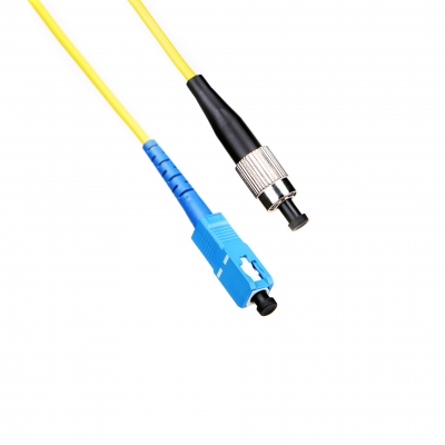 Fiber optic patch cord FC/UPC-SC/UPC Yellow LSZH, Singlemode G.652.D (SM), Simplex, 3mm - 1 m