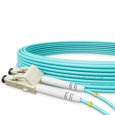 Optical patch cord NanoConnect LC/UPC-LC/UPC Turquoise LSZH, Multimode OM3 (MM), Duplex, 2mm - 10m