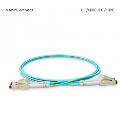 Fiber optic patch cord LC/UPC-LC/UPC Turquoise LSZH, Multimode OM3 (MM), Duplex, 2mm - 1 m