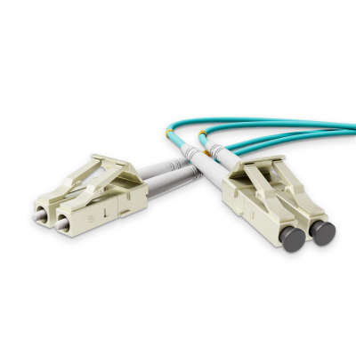 Optical patch cord NanoConnect LC/UPC-LC/UPC Turquoise LSZH, Multimode OM3 (MM), Duplex, 2mm - 2m