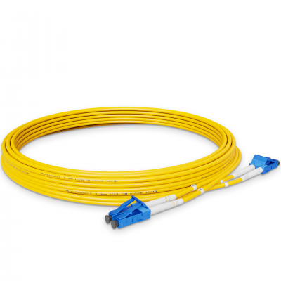 Fiber optic patch cord LC/UPC-LC/UPC Yellow LSZH, Singlemode G.657.А2 (SM) Flex, Duplex, 2mm - 15 m