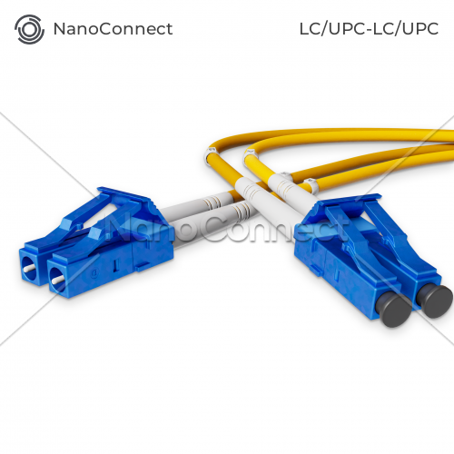 Fiber optic patch cord LC/UPC-LC/UPC Yellow LSZH, Singlemode G.657.А2 (SM) Flex, Duplex, 2mm - 15 m