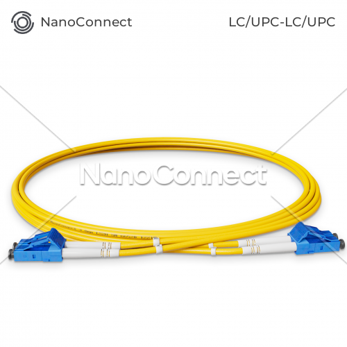 Патч-корд оптичний LC/UPC-LC/UPC Жовтий LSZH, Singlemode G.657.А2 (SM) Flex, Duplex, 2мм - 1 м