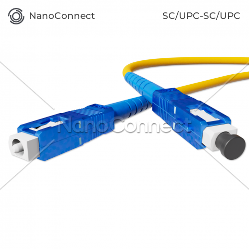 Fiber optic patch cord SC/UPC-SC/UPC Yellow LSZH, Singlemode G.652.D (SM), Simplex, 3mm - 1 m