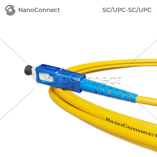 Патч-корд оптичний SC/UPC-SC/UPC Жовтий LSZH, Singlemode G.652.D (SM), Simplex, 3мм - 1 м