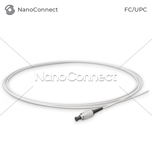 Fiber optic pigtail FC/UPC White LSZH, Singlemode G.652.D (SM), Simplex, 0,9mm - 1,5 m