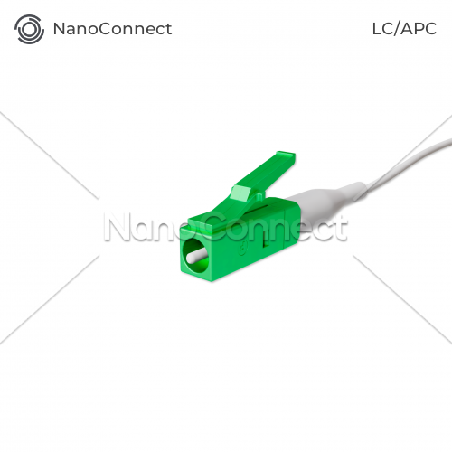 Fiber optic pigtail LC/APC White LSZH, Singlemode G.652.D (SM), Simplex, 0,9mm - 1,5 m