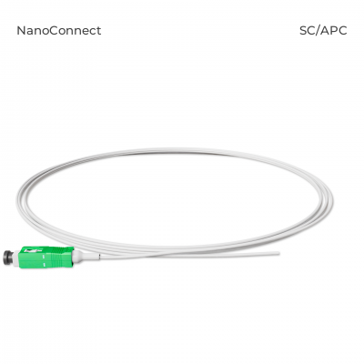 Fiber optic pigtail SC/APC White LSZH, Singlemode G.652.D (SM), Simplex, 0,9mm - 1,5 m