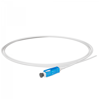 Fiber optic pigtail SC/UPC White LSZH, Singlemode G.652.D (SM), Simplex, 0,9mm - 1,5 m