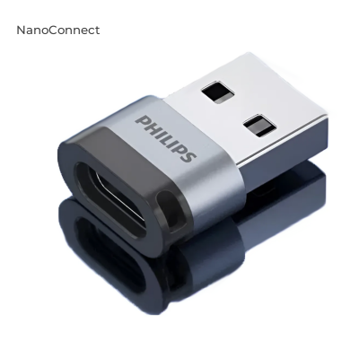 Philips OTG USB 2.0 to Type-C Adapter, Silver, SWR3001B/93