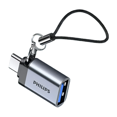 Philips OTG Type-C to USB 3.0 Adapter, Silver, SWR3001B/93