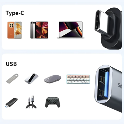 Philips OTG Type-C to USB 3.0 Adapter, Silver, SWR3001B/93