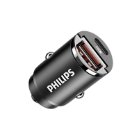 Philips PD45W Car Charger, USB/Type-C with Fast Charging, DLP4316B/93
