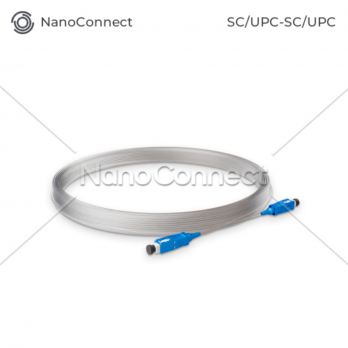 Патч-корд оптичний NanoConnect SC/UPC-SC/UPC Прозорий PVC, Singlemode G.657.А2 (SM) Flex, Simplex, 0,9мм - 20 м