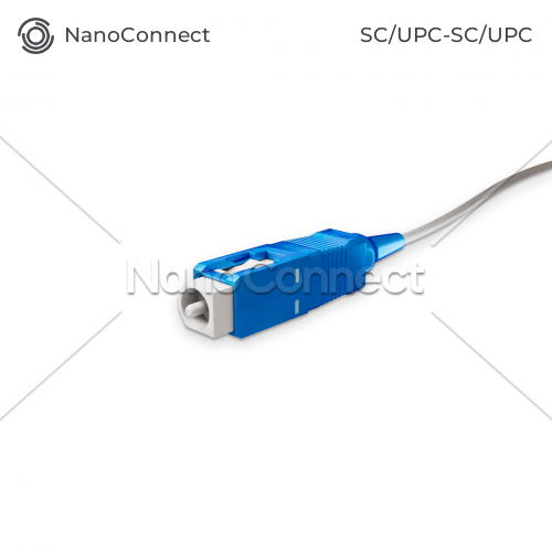 Патч-корд оптичний NanoConnect SC/UPC-SC/UPC Прозорий PVC, Singlemode G.657.А2 (SM) Flex, Simplex, 0,9мм - 20 м