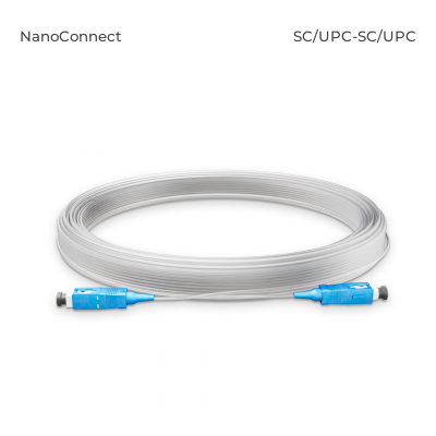 Патч-корд оптичний NanoConnect SC/UPC-SC/UPC Прозорий PVC, Singlemode G.657.А2 (SM) Flex, Simplex, 0,9мм - 30 м