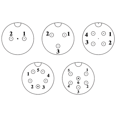 Aviation Connector GX12-12M-3A, 3-pin, Socket